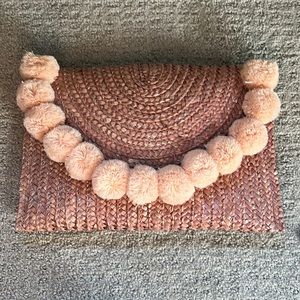 Light Pink PomPom clutch